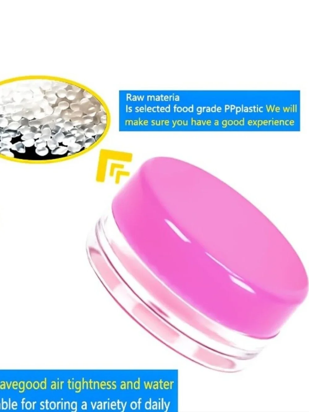 Pink Travel Cosmetic Jars with Spatulas